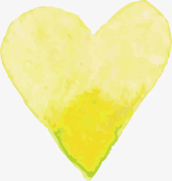 黄色水彩爱心矢量图素材