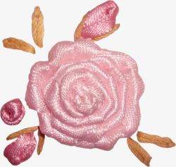 编织丝带绣玫瑰花素材