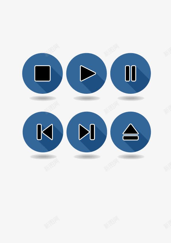 播放按钮矢量图ai免抠素材_88icon https://88icon.com 蓝色 高清 矢量图