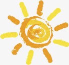 黄色手绘太阳创意可爱素材
