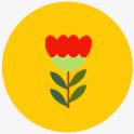 高贵花朵黄色卡通圆形花朵图标图标