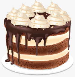 双层夹心蛋糕双层奶油夹心蛋糕矢量图高清图片