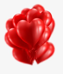 红色浪漫爱心气球装饰图案素材