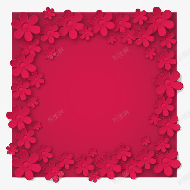 卡通手绘红色立体花朵装饰png免抠素材_88icon https://88icon.com 卡通装饰 立体花朵 红色花朵 花朵