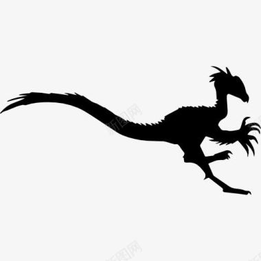 冠龙恐龙形状的长尾巴图标图标