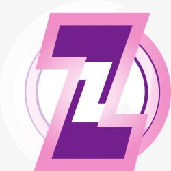 抽象紫色圆形字母Z图案素材