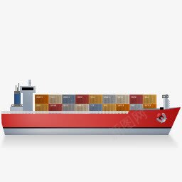 集装箱船正确的红色的船Tran图标图标