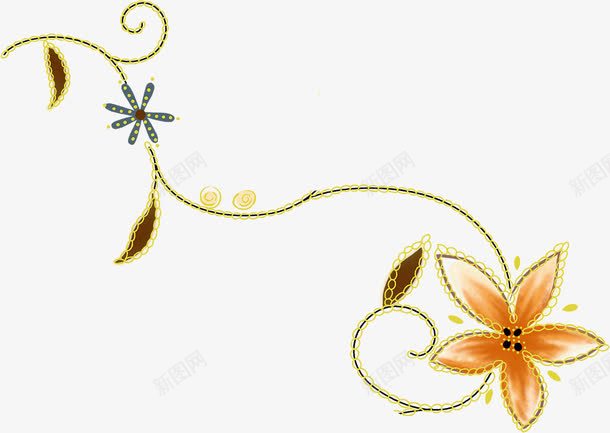 黄色大气花朵png免抠素材_88icon https://88icon.com 大气 花朵 设计 黄色