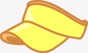 扁平手绘黄色的遮阳帽png免抠素材_88icon https://88icon.com 扁平 遮阳帽 黄色