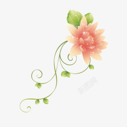 梦幻粉色花朵素材