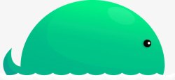 绿色卡通鲸鱼装饰图案素材