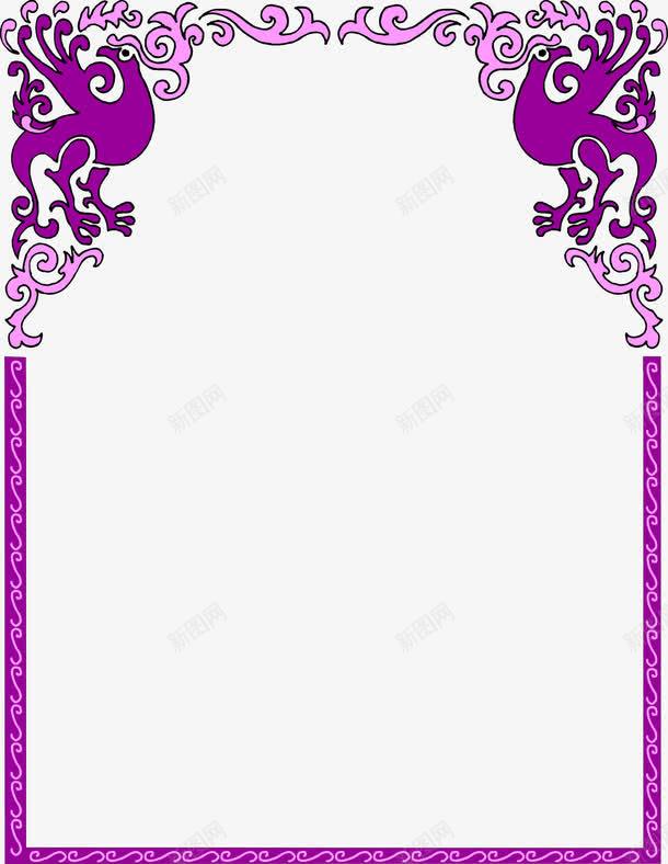 紫色边框png免抠素材_88icon https://88icon.com 紫色 美式 美式边框 装饰边框