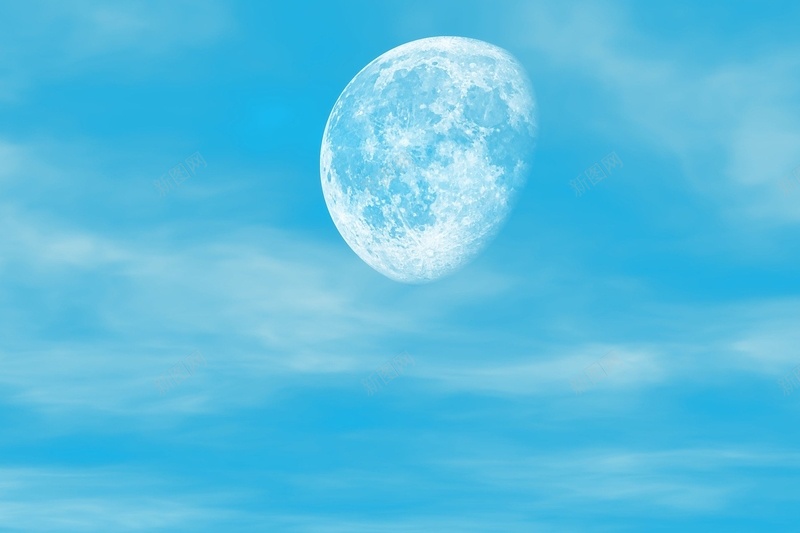 蓝色天空的半个月亮jpg设计背景_88icon https://88icon.com jpg 天空 月亮 背景