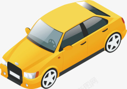 黄色的新能源车车辆矢量图素材