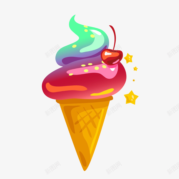 可爱卡通夏日冰淇淋psd免抠素材_88icon https://88icon.com 冰淇淋 卡通 可爱 夏日