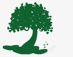 绿色树装饰剪影4素材
