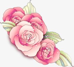 粉色鲜花手绘花朵素材