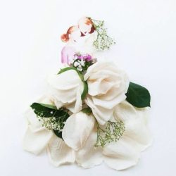 手绘白色花朵婚礼插画素材