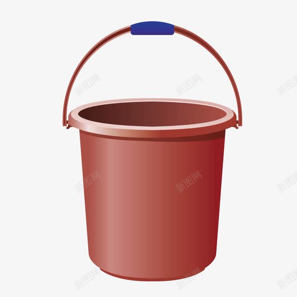 棕红色水桶容器png免抠素材_88icon https://88icon.com 容器 棕红色 水桶