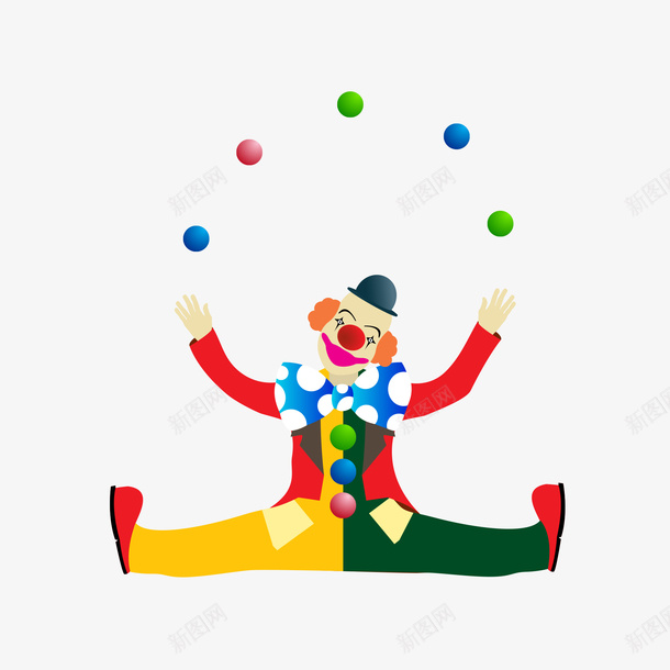 玩球的小丑png免抠素材_88icon https://88icon.com joker 卡通 小丑 手绘 玩耍 简图 红色 绿色 蓝色