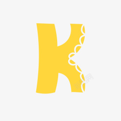 亮黄色的K字母矢量图素材