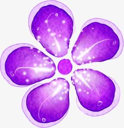手绘唯美紫色花朵创意素材