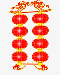 红色创意中国风元素灯笼素材