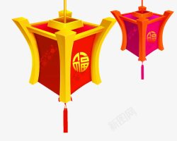 红色中国风灯笼装饰图案素材