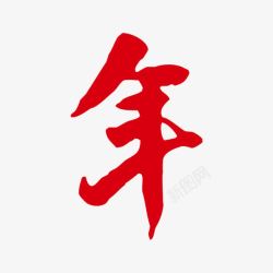 新年字体红色字体素材