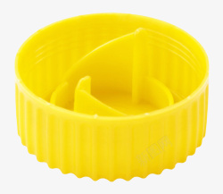 黄色圆形塑料瓶盖塑胶制品实物素材