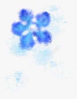 蓝色墨迹花朵唯美素材