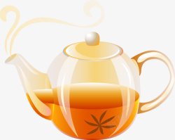 精美茶壶茶具矢量图素材