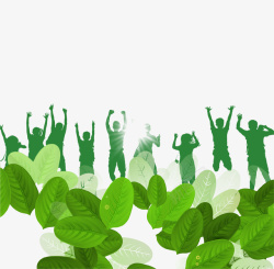 绿色清新创意青年节人物插画素材