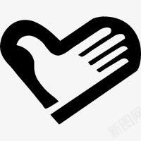 爱心募捐箱设计爱心手掌图标图标