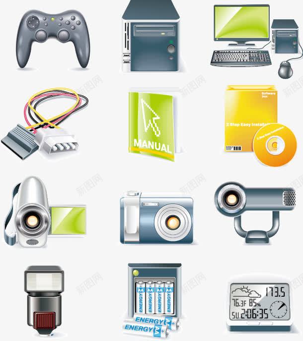 电器用品矢量图eps免抠素材_88icon https://88icon.com 娓告垙鎵嬫焺 鐓浉鏈 鐢佃剳 鐭噺 矢量图