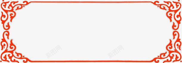 红色古典花纹边框png免抠素材_88icon https://88icon.com 古典 红色 花纹 边框