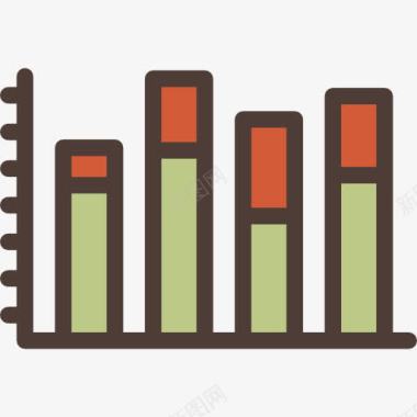 金融券条形图图标图标