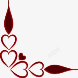 黑红色花纹爱心装饰素材