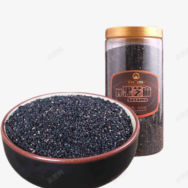 炒熟黑芝麻五谷杂粮png免抠素材_88icon https://88icon.com 产品实物 即使免洗 罐装 营养美味