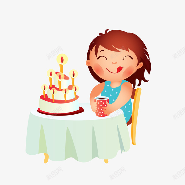 卡通生日蛋糕女孩矢量图eps免抠素材_88icon https://88icon.com 卡通女孩 卡通蛋糕 可爱 可爱女孩 生日 生日蛋糕 蛋糕 矢量图
