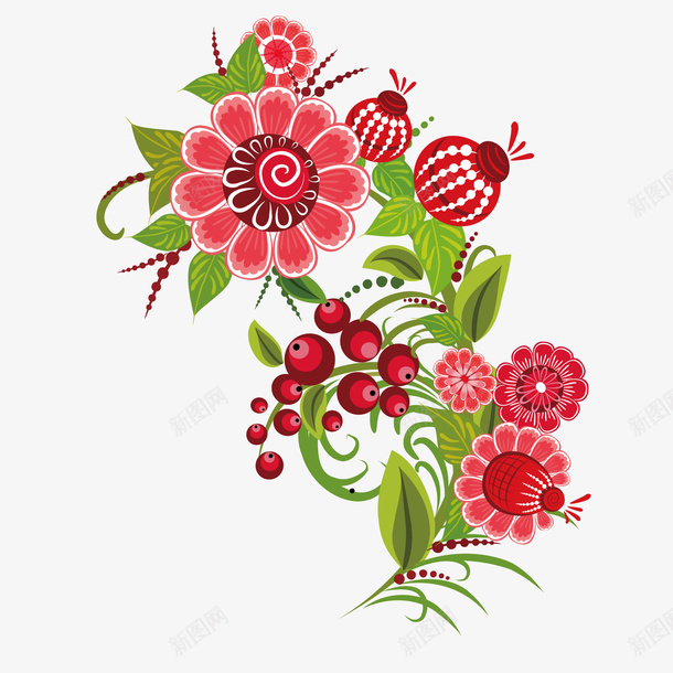 花卉矢量图ai免抠素材_88icon https://88icon.com 矢量花 花 花卉边框 边框 矢量图