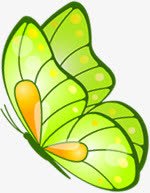 创意手绘扁平绿色的蝴蝶效果素材
