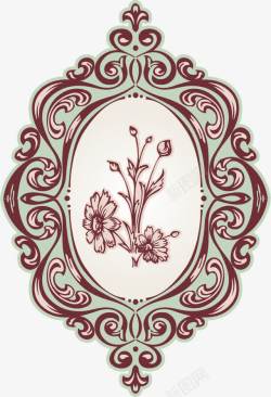 手绘欧式铁制花纹镜框素材