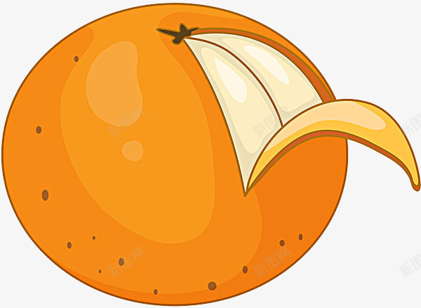剥皮的橙子png免抠素材_88icon https://88icon.com 免抠 剥皮 卡通 橙子