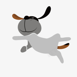 卡通可爱扁平化动物小狗跳跃矢量图素材