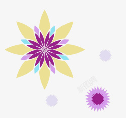 紫色抽象花朵矢量图素材
