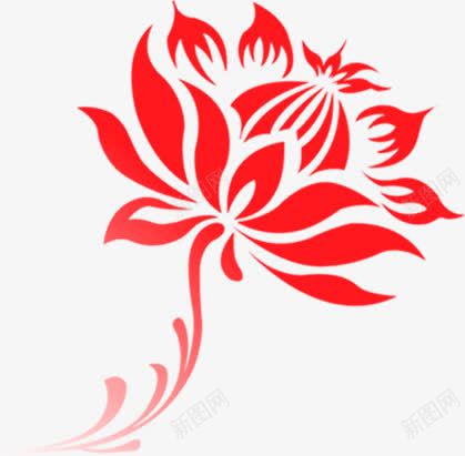 创意扁平手绘红色的花朵效果png免抠素材_88icon https://88icon.com 创意 扁平 效果 红色 花朵