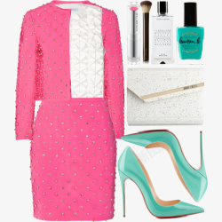 粉色连衣裙和高跟鞋素材