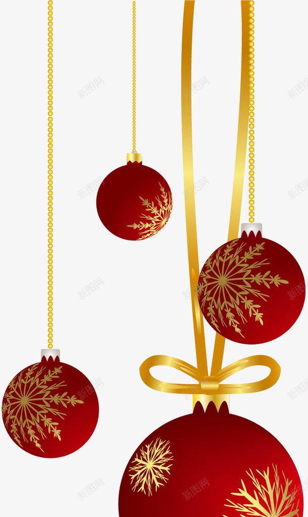圣诞红色装饰球矢量图ai免抠素材_88icon https://88icon.com 圣诞 红色 节日 装饰球 矢量图
