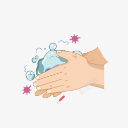 大海报折图洗手预防疫情卡通高清图片